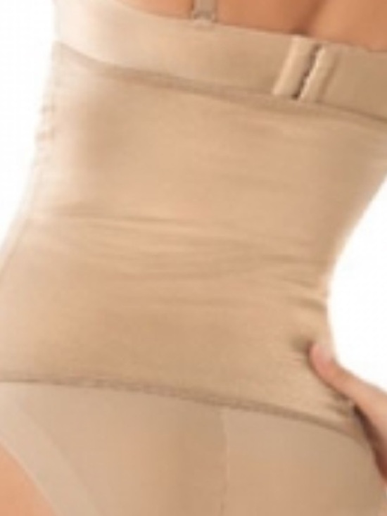 Leonisa Slimming Waist Cincher Corset with Latex, Beige/Champagne, size XL - Picture 2 of 14